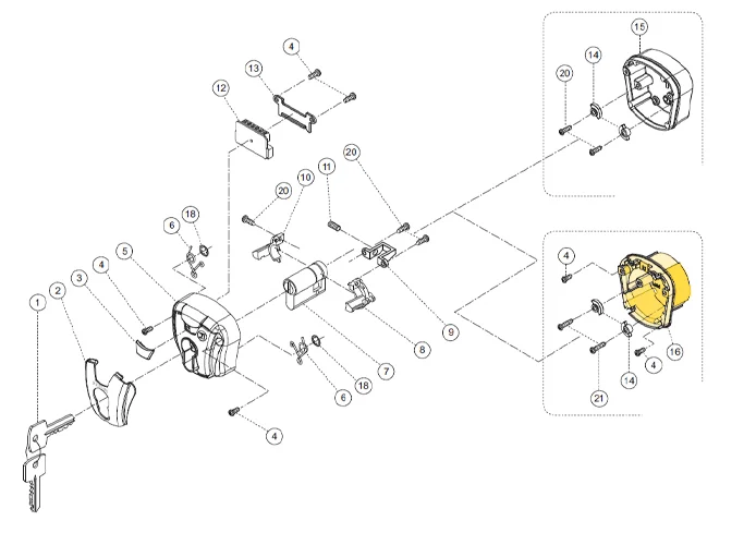 fadini Ersatzteil ABS bottom casing - Unterputz für chis-e 37 37216