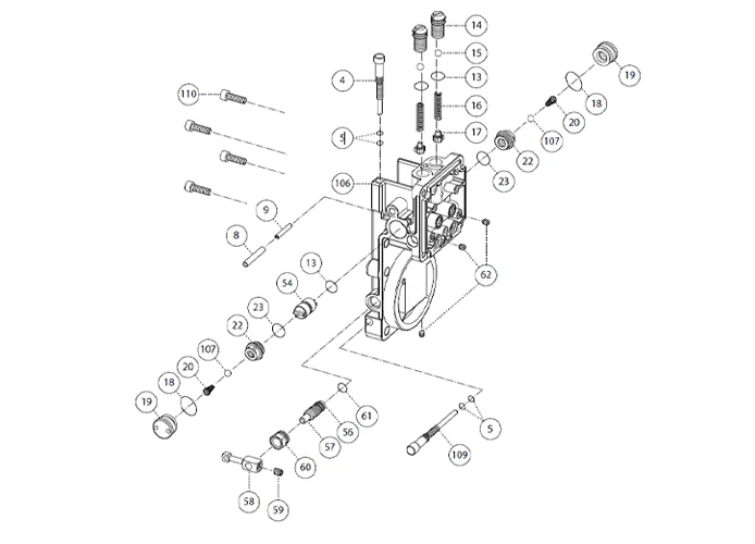fadini Ersatzteil Körper des bidirektionalen Ventils/Anschluss für hydraulischen Antrieb 280156