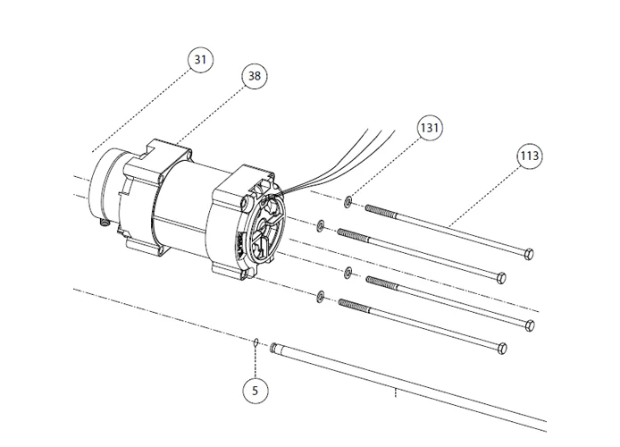 fadini 4x Ersatzteil der Stange m5x155 für Motor/Pumpe für aproli 280 batt 280113 4