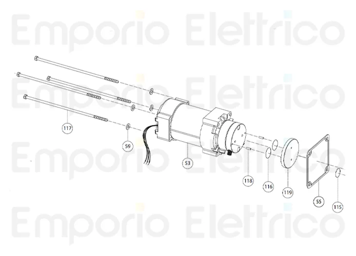 fadini 4x Ersatzteil der Stange m5x185 Motor/Pumpe für aproli 380 lb 380117