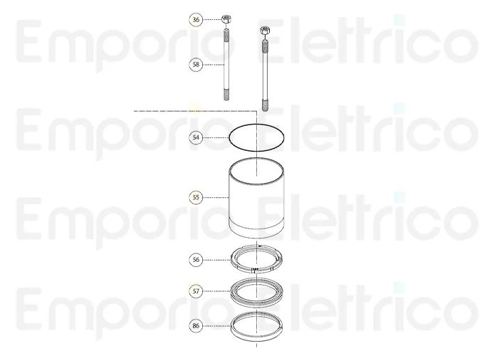 fadini 2x Ersatzteil der Stange m8x126 für aproli 480 48058 2
