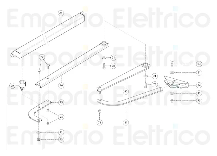 fadini Ersatzteil des geraden Arms auf Schiebeschiene für bart 350 35076