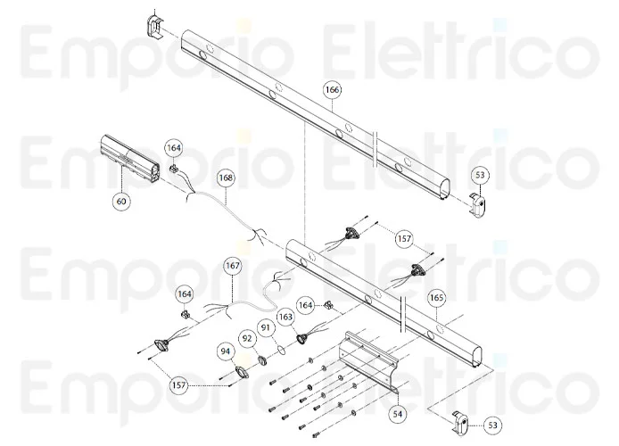 fadini Ersatzteil des grauen Stromkabels  3x1 50 cm für bayt 980 97168