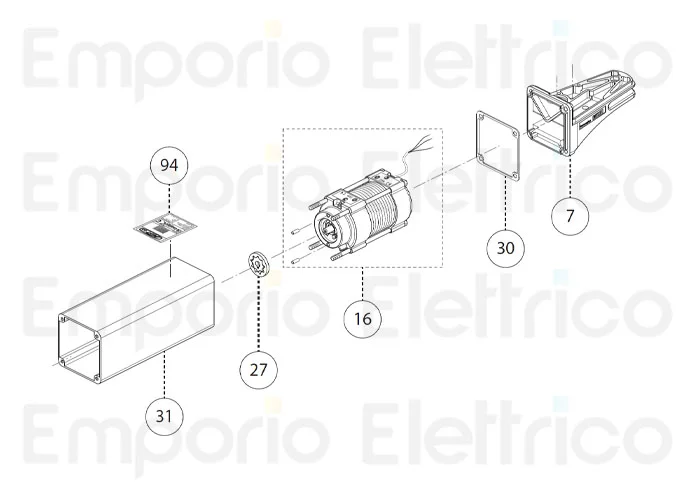fadini Ersatzteil des elektrischen Motors komplett mit Schutzschildern für nupi 66 66116