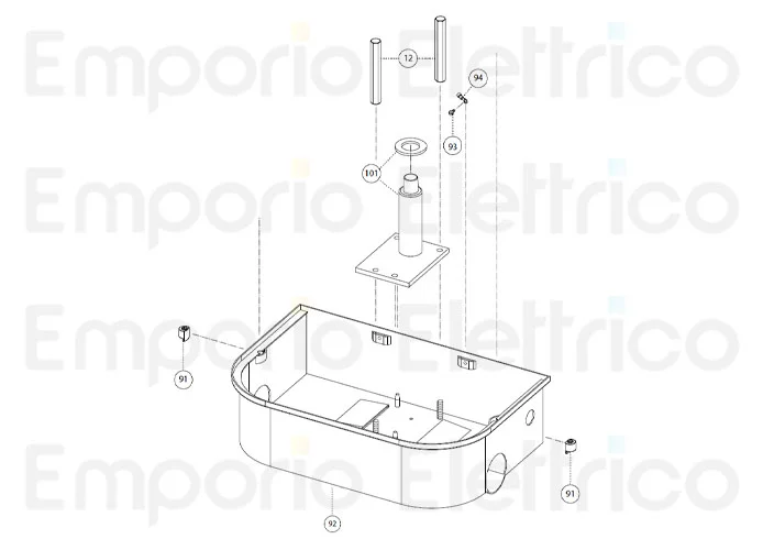 fadini Ersatzteil des Gehäuses Antrieb/Steuereinheit für combi 740 74092 (745l)