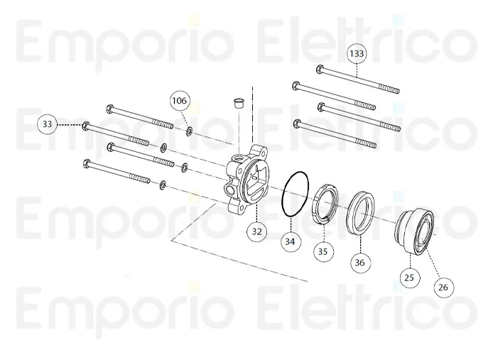 fadini Ersatzteil 4x Befestigungsschraube m8x125 te für 74033 4