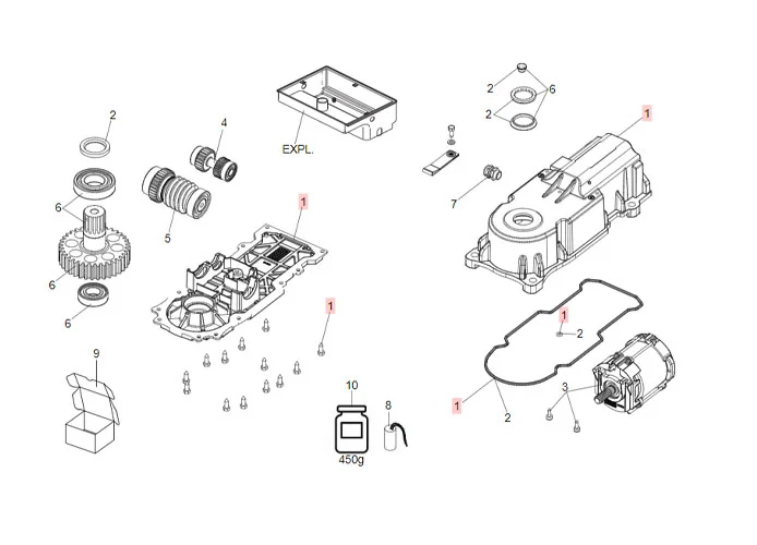 faac Ersatzteil 770n bodies group 63003370 (new code 63003369)