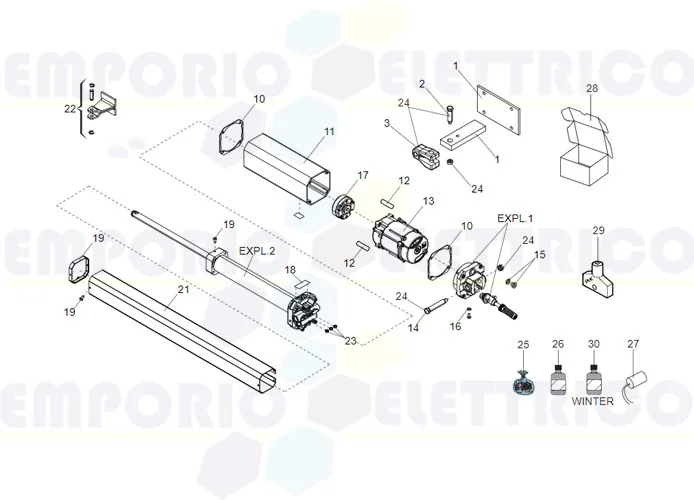 faac Seite Ersatzteile des 402 cbc Motors