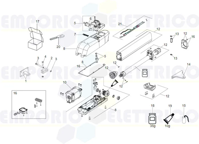 faac Seite Ersatzteile des 415 230v ls Motors